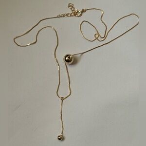 925 Silver bead balls chain necklace 18k yellow gold plated trendy trending